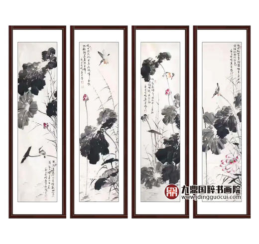 高云鹏《花鸟四条屏》34cm*138cm*4 花鸟四条屏作品 客厅/茶室挂画 商品图0
