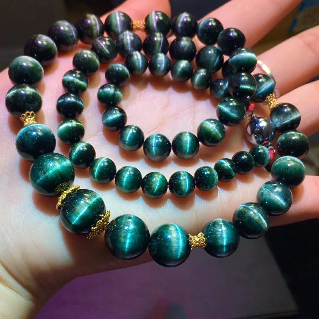 821g713mm蓝绿碧玺猫眼塔链