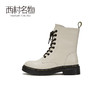 西村名物2020冬季新款牛皮马丁靴加绒平底百搭女靴T29DC44951 商品缩略图3