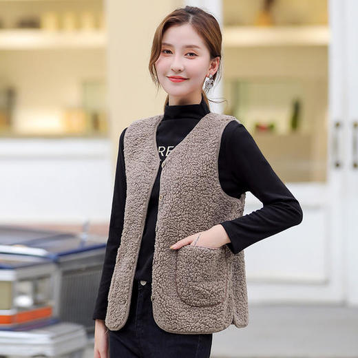 DS-6601新款仿羊羔毛皮毛一体背心马甲外套 商品图1