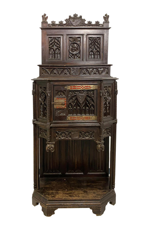 亨利二世式橡木二体雕花六角柜 商品图0