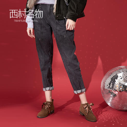 西村名物春季款低跟短靴女英伦风低帮切尔西反绒面马丁靴子T274S42061 商品图1