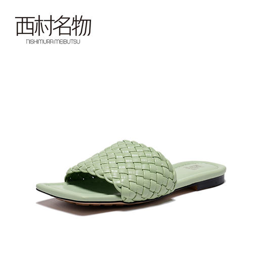 西村名物2020新品女凉拖露趾编织平底简约外穿拖鞋23191 商品图1