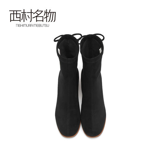 西村名物2020冬季新款时尚舒适中跟粗跟显瘦时装靴中筒短靴T29DS42661 商品图3