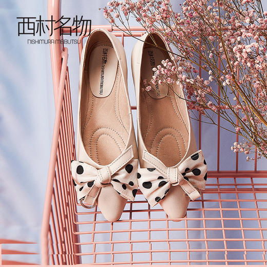 西村名物甜美小单鞋女2020春夏新款浅口蝴蝶结尖头时尚女鞋11631 商品图2