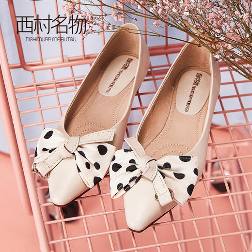 西村名物甜美小单鞋女2020春夏新款浅口蝴蝶结尖头时尚女鞋11631 商品图4
