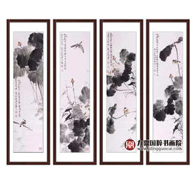 高云鹏《花鸟四条屏》34cm*138cm*4 花鸟四条屏作品 客厅/茶室挂画