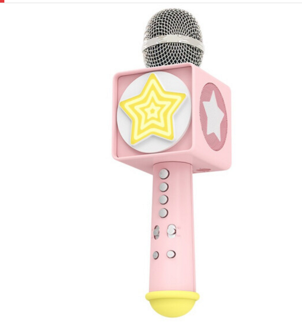 OTIC Woohoo魔法棒全民k歌无线蓝牙手机麦克风音响一体儿童唱歌直播变声苹果安卓通用 梦幻粉