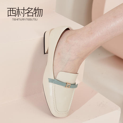 西村名物2020春季新款复古舒适低跟小香风乐福鞋女单鞋T20AM16101 商品图2