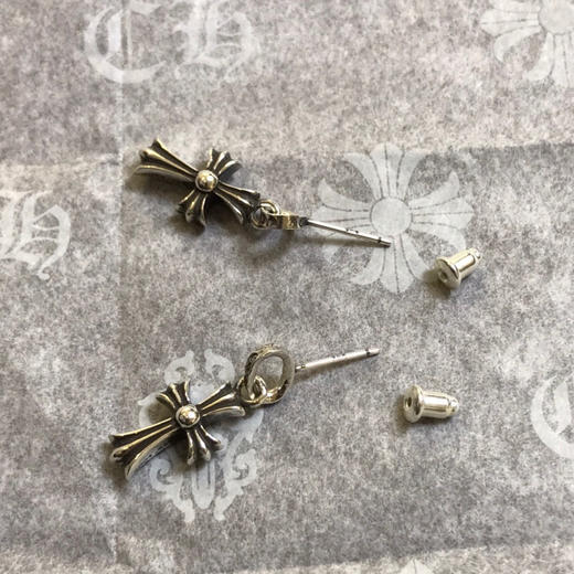 克罗心双面耳饰，一面带钻，一面光版 商品图6