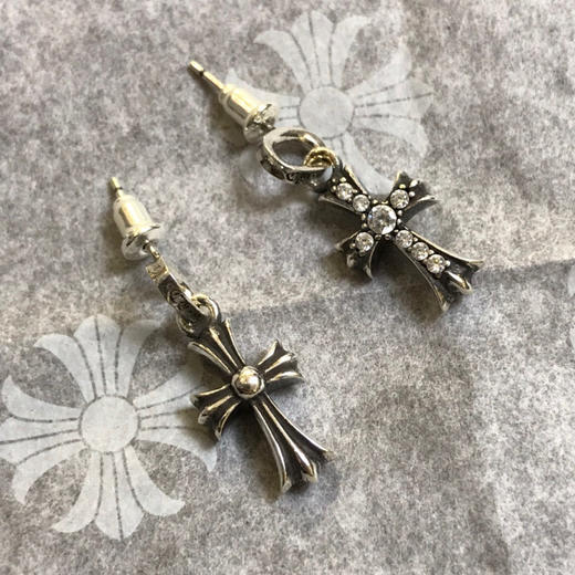 克罗心双面耳饰，一面带钻，一面光版 商品图3