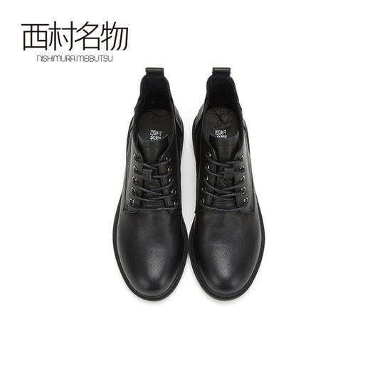 西村名物2020冬季新款低跟短靴女时尚系带圆头马丁靴T29DF41051 商品图3