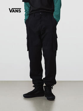 VANS   男女子梭织长裤休闲裤工装裤新款黑色运动休闲VN0A36LN