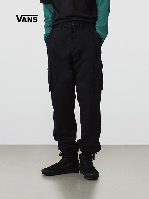 VANS   男女子梭织长裤休闲裤工装裤新款黑色运动休闲VN0A36LN 商品图0