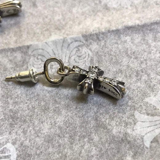 克罗心双面耳饰，一面带钻，一面光版 商品图4