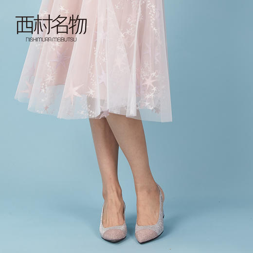 西村名物拼色尖头凉鞋女仙女风2020春夏新款粗跟包头T29AH15331 商品图3