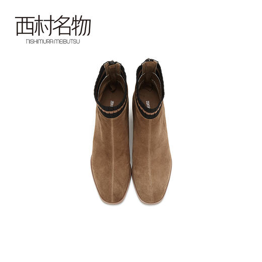 西村名物短靴女2020新款时尚高跟女靴中筒粗跟拉链靴子女冬T29DS43221 商品图3