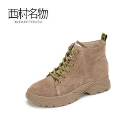 西村名物2020冬季新款短靴女厚底老爹时装靴马丁靴T29DS40151