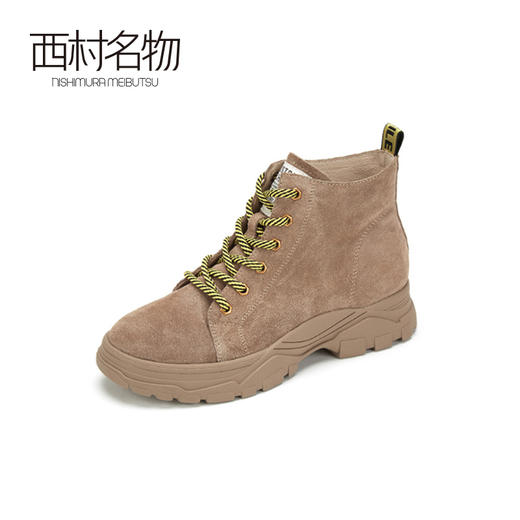 西村名物2020冬季新款短靴女厚底老爹时装靴马丁靴T29DS40151 商品图0