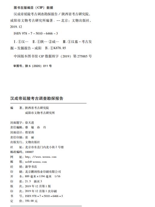 汉成帝延陵考古调查勘探报告 商品图1