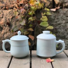 浙陶文创 影青雕刻兰馨对杯