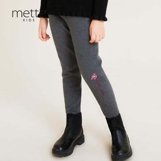METTE童装女宝保暖加绒打底裤2020秋冬新款纯色简约紧身外穿洋气 商品图1