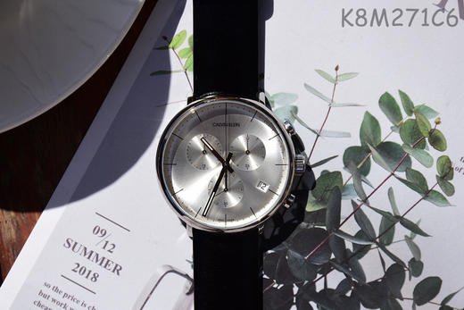 原单CK Calvin Klein/卡尔文·克莱恩 石英计时男表K8M271C6
表壳：316L精钢
表镜：矿物质强化玻璃 商品图0
