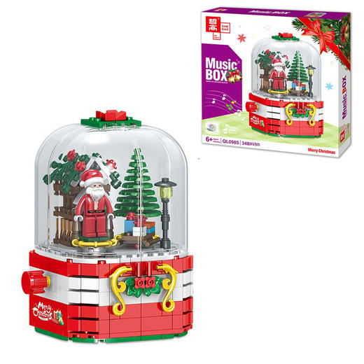 【圣诞礼品】森宝积木 音乐盒灯光 DIY积木兼容乐高式灯光圣诞音乐盒玩具 商品图3