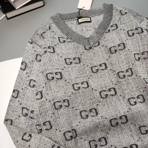 乐享爽12！古驰 经典双G字母 双面提花加厚 V领毛衣 商品图5