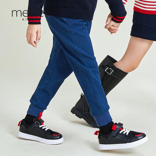 METTE童装休闲裤2020秋冬新品中大童男宝加绒保暖针织运动长裤子 商品图1