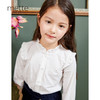 METTE童装2020秋新品女童白色长袖衬衫时尚荷叶边纯棉开衫薄上衣 商品缩略图1