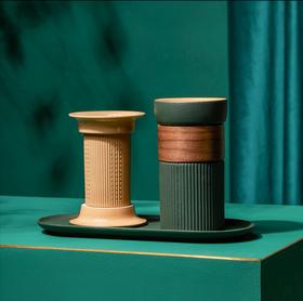 萃取·融单人茶具套装（青松绿）