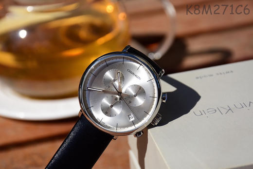原单CK Calvin Klein/卡尔文·克莱恩 石英计时男表K8M271C6
表壳：316L精钢
表镜：矿物质强化玻璃 商品图1