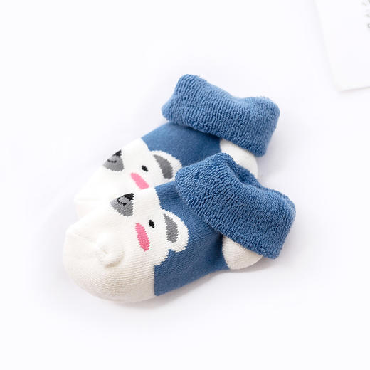 棉绒毛圈暖暖童袜 1-10岁精梳棉儿童袜秋冬保暖（5双） 商品图1