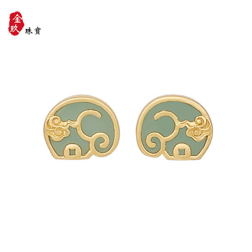 云纹吉象-翡翠耳坠 商品图1