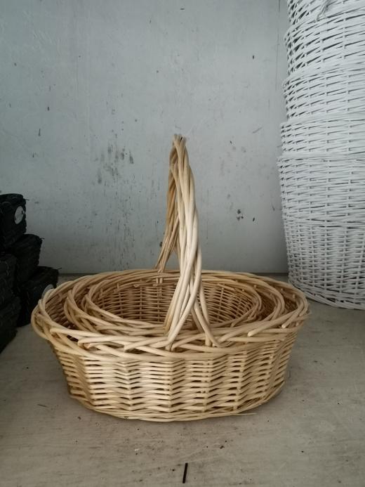 柳编提手大椭圆蓝 商品图0