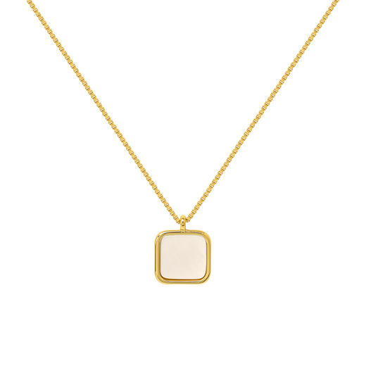 天然贝母丨柔润光泽方形元素天然贝母项链#PA2158 商品图4