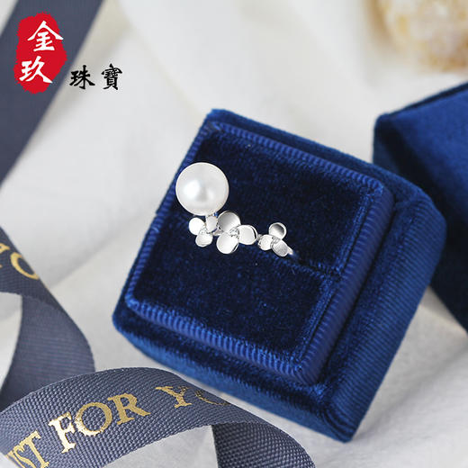 花好月圆-银S925镶嵌贝珠尾戒8# 商品图2