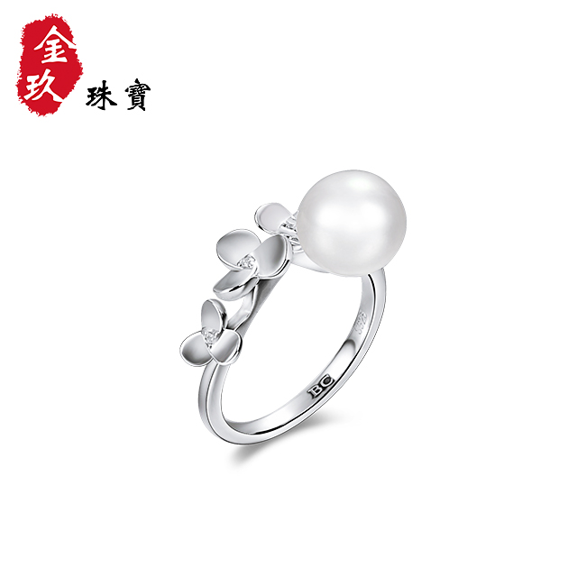 花好月圆-银S925镶嵌贝珠尾戒8#