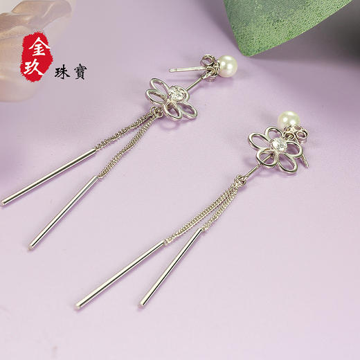 溪边的花儿 银S925耳坠 长款 商品图2