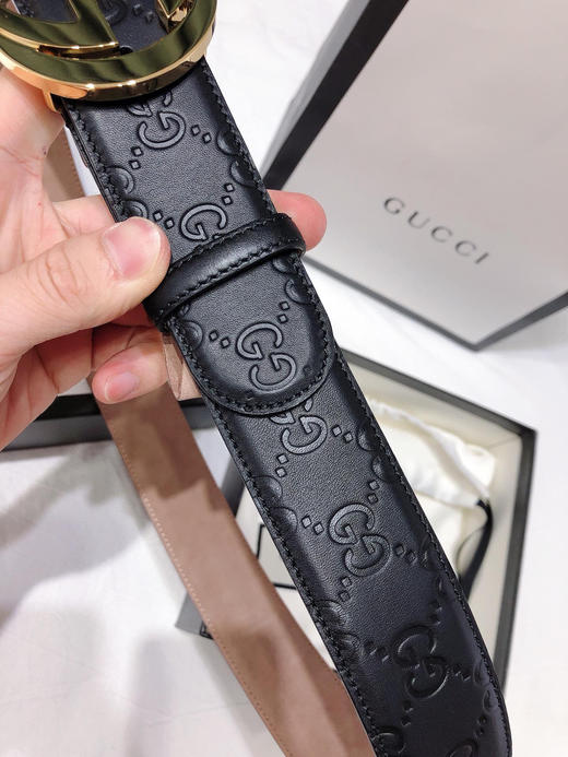 GG压纹金扣男士腰带（反面树脂皮） 商品图5