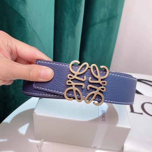 罗意威-复古扣-蓝色男士腰带 商品图7