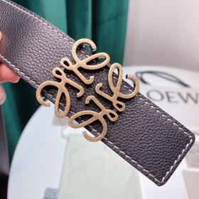 罗意威-复古银扣-黑色男士腰带