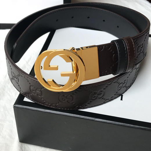 GG压纹金扣双面可用男士腰带 商品图0