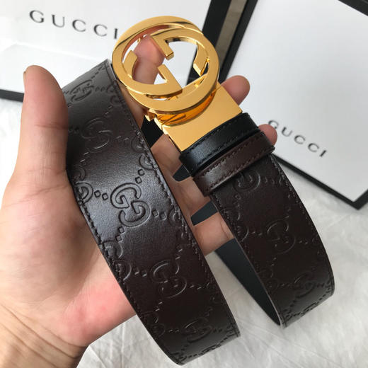 GG压纹金扣双面可用男士腰带 商品图1