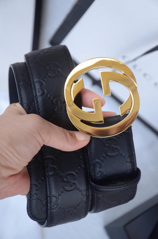 GG压花金扣男士腰带 商品图1