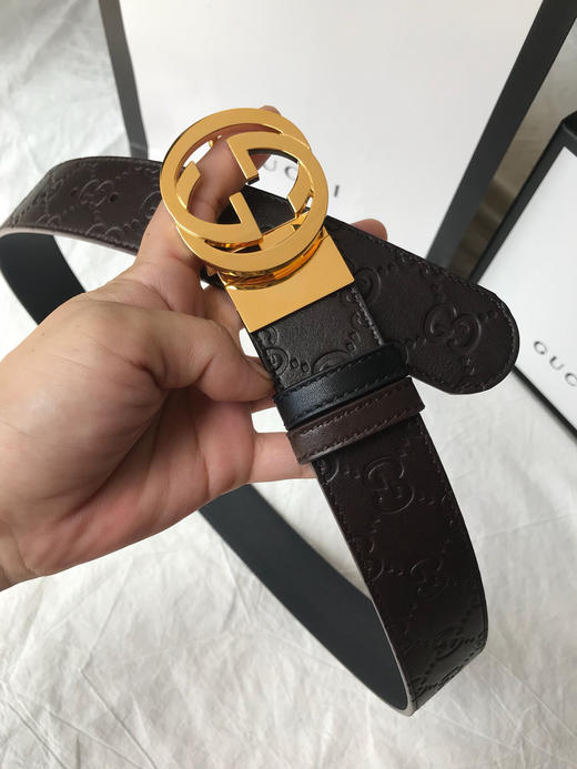 GG压纹金扣双面可用男士腰带 商品图6