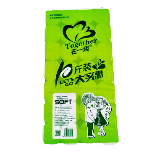 【34.5元/提】在一起10斤装大实惠木浆卷纸（1009604） 商品图0