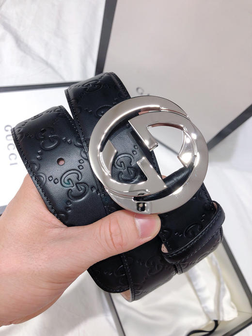 GG压纹银扣男士腰带（反面树脂皮） 商品图7