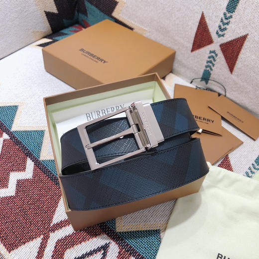 BBR巴宝莉-蓝色格纹-银扣 商品图2